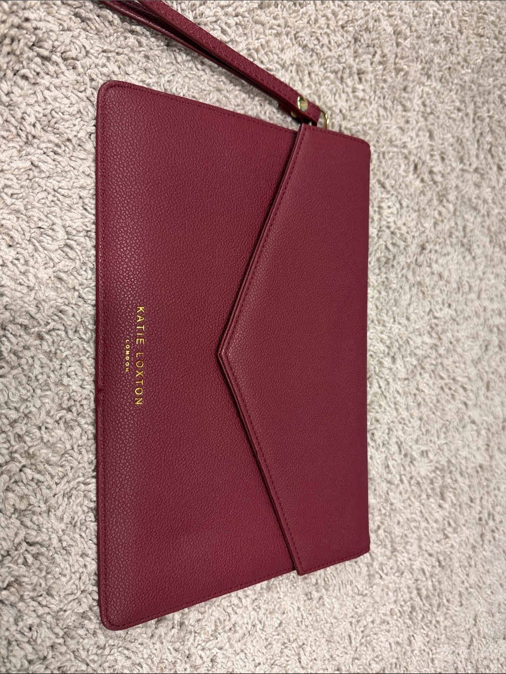 Katie Loxton Burgundy Envelope Wristlet Clutch